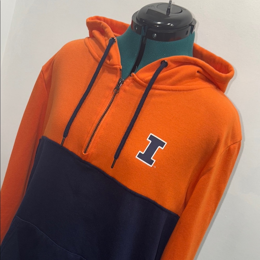 VGUC: Colosseum Orange and Black Sweatshirt with Standing Collar